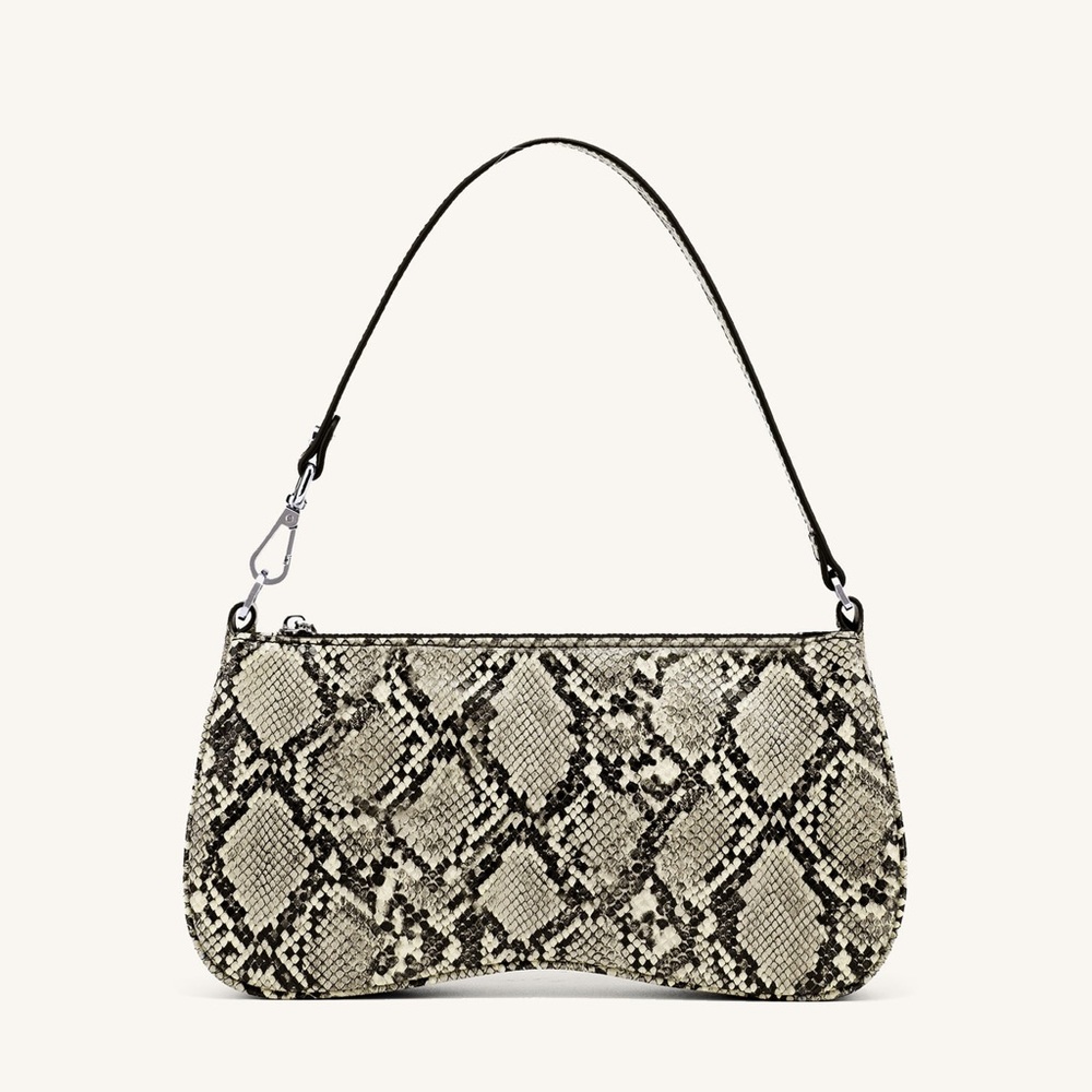 EVA SHOULDER HANDBAG - NATURAL SNAKE EMBOSSED